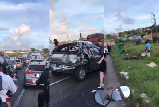 Acidente envolvendo onze veículos deixa feridos na Grande João Pessoa