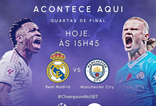 SBT transmite Real Madrid e Manchester City, pela Champions League