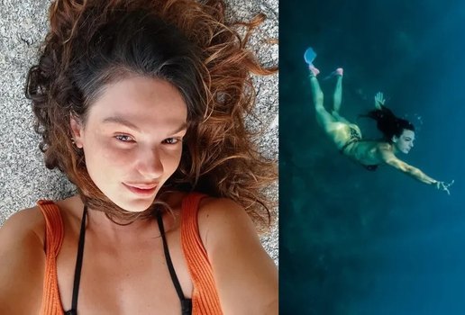 Isis Valverde revive sua época de 'Sereia' em mergulho romântico na PB