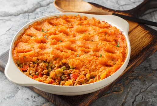 Escondidinho de batata-doce com carne moída de peru (Imagem: Sérgio Koval
| Shutterstock)