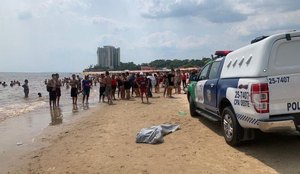 Imagens fortes: banhistas encontram ossada humana em Manaus