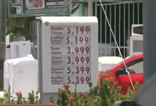 Posto de gasolina praticando o valor de R$ 5,19 por litro