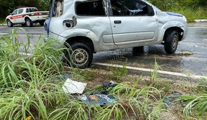 Capotamento deixa um ferido na PB-008, em João Pessoa