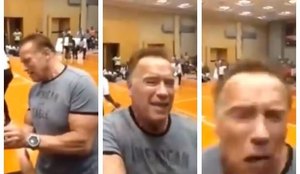 Arnold Schwarzenegger e atacado durante evento na frica do Sul