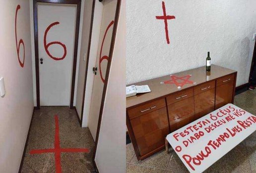 Filho pinta símbolos "satânicos" antes de matar pais pastores a facadas no ES