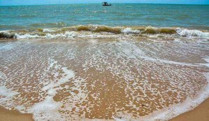 Mar da praia do Seixas, que tem um ponto onde o banho deve ser evitado