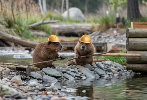 Castor castores construcao represa - ideogram