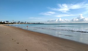 Praia de Manaíra, em João Pessoa, tem boa qualidade da água para banho.