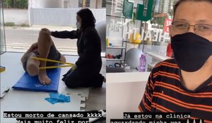 Amputado, homem mais alto do Brasil inicia sessões de fisioterapia na PB