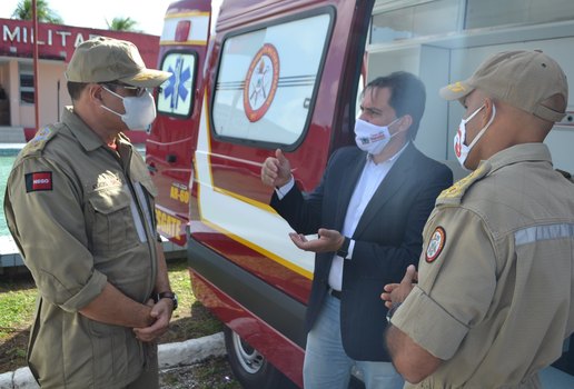 Secretário de Segurança Jean Nunes no Corpo de Bombeiros