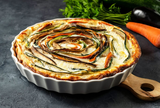 Quiche de berinjela, abobrinha e cenoura (Imagem: beaulaz | Shutterstock)