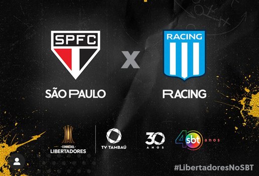 São Paulo x Racing, ao vivo e exclusivo na tela da TV Tambaú