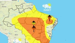 As chuvas podem ser acompanhadas de ventos fortes, com intensidade entre 40 km/h e 60 km/h no alerta amarelo e 100 km/h no laranja