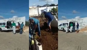 Sem coveiro, parentes enterram corpo de vítima da Covid-19 na Paraíba
