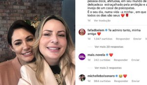 Após almoço com Guilherme de Pádua, Michelle Bolsonaro comenta post de Glória Perez