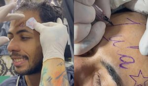 Homem viraliza ao tatuar nome de Luiz Inácio Lula da Silva na testa