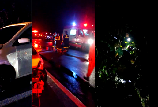 Após carro derrapar, mulher cai em ribanceira de cinco metros na Paraíba