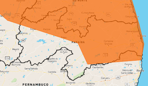 Alerta laranja é válido para 165 dos 223 municípios da Paraíba