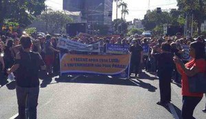Protesto da categoria aconteceu na terca feira 17 no Centro de Joao Pessoa