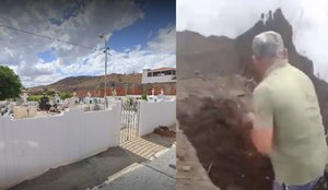 Vídeo | Sem coveiro, família improvisa enterro de idoso na Paraíba