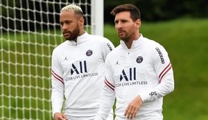 Neymar e Messi jogam pelo Paris Saint-Germain