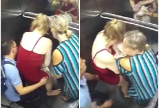 Vídeo mostra momento em que mulher dá à luz em elevador