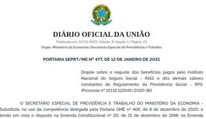 Portaria foi publicada no Diário Oficial da União