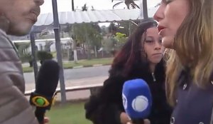 Reporteres da band e da record trocam empurroes discutem 3474