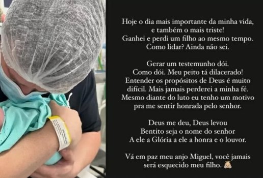 Conrado e esposa anunciam morte de um dos filhos