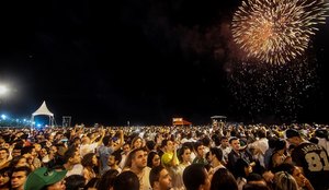 Festa de réveillon em Cabedelo, em 2019.