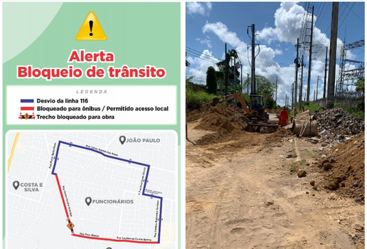 Obras alteram trânsito e transporte na Zona Sul de João Pessoa; veja