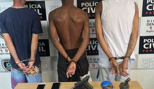 Trio é detido e polícia apreende armas e drogas no Grotão, em João Pessoa