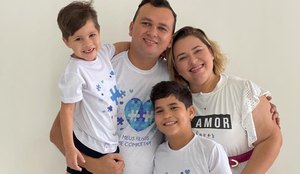 Naná Silva, o esposo e os dois filhos