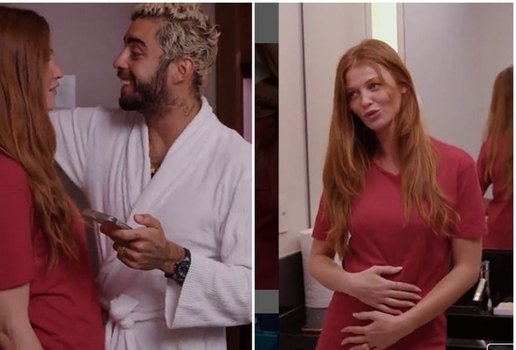 Scooby e Cintia anunciaram a gravidez simulando uma compra online