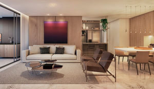 Conceito aberto cria uma conexão mais fluida entre os cômodos e amplia a percepção de espaço (Imagem: Divulgação | GT Building)