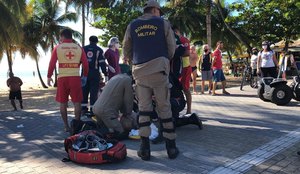 Vítima de afogamento foi socorrida na Praia de Cabo Branco