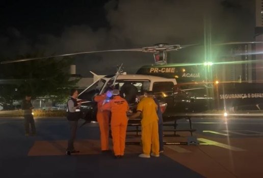 Helicóptero resgata vítima de acidente em Santa Luzia para hospital de JP