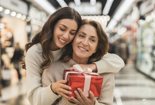 Feliz dia das maes presente maes comercio shopping gerada com ideogram