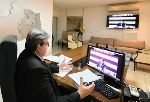 Joao azevedo videoconferencia com governadores