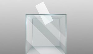 Urna eleitoral caixa transparente vazia com papel branco de votacao no buraco pesquisa eleitoral confidencial vitrine quadrada de vidro ou plastico no podio preto vetor 3d realista objeto unico isolado 176411 2298