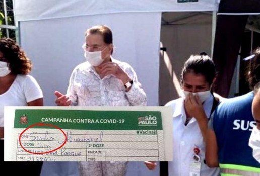 Servidora se confunde e erra nome de Silvio Santos em cartao de vacina