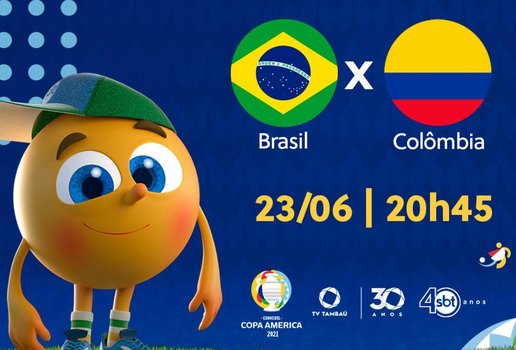 Brasil e Colombia, ao vivo, na TV Tambaú