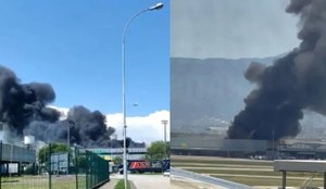 Vídeos mostram que a fumaça causada pelo incêndio