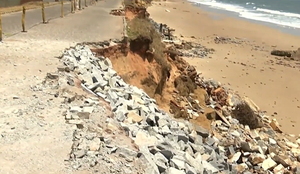 avanço do mar baía da traição