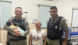 Bebê foi salvo por policiais militares do 12º Batalhão