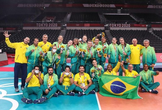 Equipe brasileira após jogo com os EUA