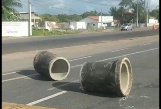 Local do protesto no Km 3, da BR-230, em Cabedelo.