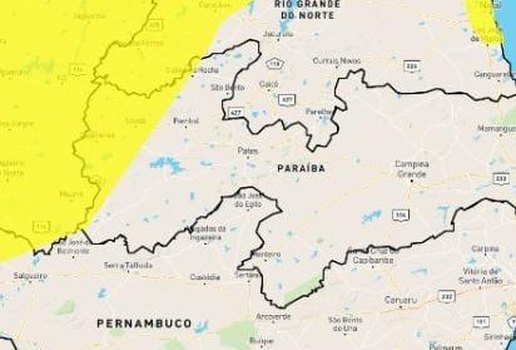 Mais de 34 municípios paraibanos estão em alerta de perigo potencial de chuvas