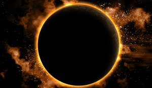 A lua passa entre o sol e a terra durante eclipse solar anular.