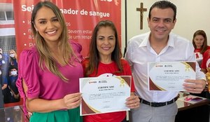 Erly do Povo e Anne Gomes receberam homenagem do Hemocentro da Paraíba